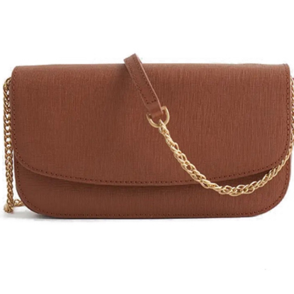 Quince Italian Saffiano Leather Wallet Crossbody